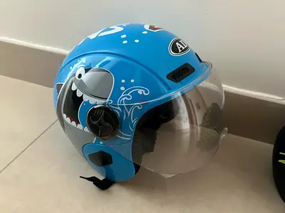 Blue Shark Print Kids Sports Helmet