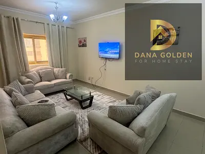 Two bedrooms, two living rooms, two bathrooms, and two balconies with internet for monthly rent in Al Qasimia, Sharjah
