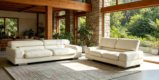 roche bobois Couch Pure Leather white 5 Seater