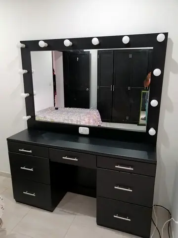 Black Vanity Dressing Table with Lighted Mirror - Brand new