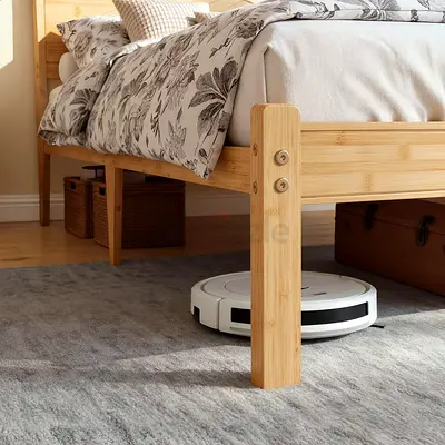 Natural wood color double MDF wood bed