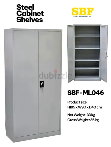 Steel Storage Cabinet with 5 Shelves - SBF ML046, 185x90x40 cm