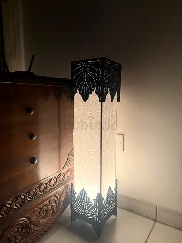 Tall Decorative Floor Lamp with Carved metal Base