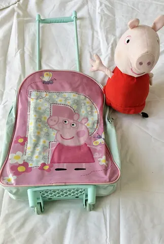 Peppa Pig and Barney plush toys
