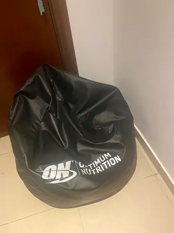 Black Optimum Nutrition branded bean bag chair - good condition