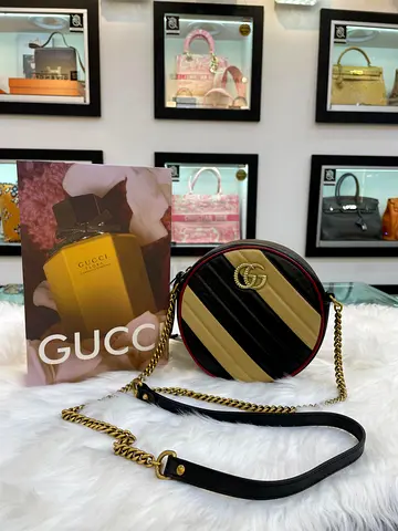 Gucci GG Marmont Mini Round Shoulder Bag (Authentic/PreOwned)