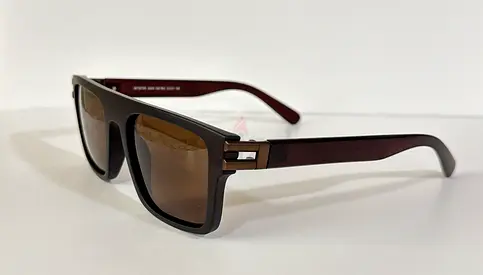 Classic rectangular brown lens sunglasses — brand new