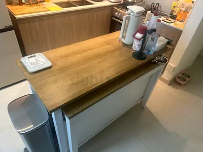 Extendable Kitchen Island with storage plus 2 Stools