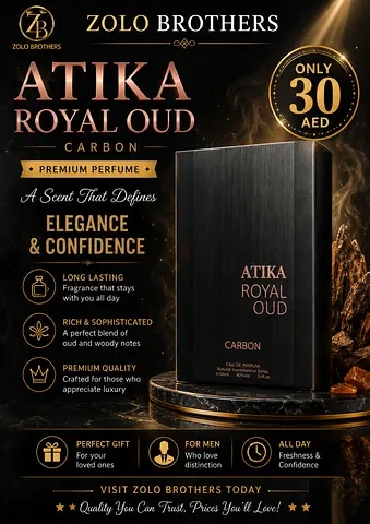 Atika Royal Oud Carbon - Premium Mens Perfume (Sealed Box)