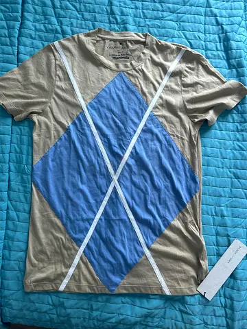 T-shirt with Blue Diamond Graphic, Size S by Kris Van Assche