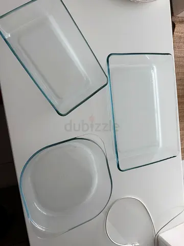 Set of 3 Glass Baking Dishes - Rectangle and Round