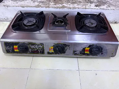 Used 3-Burner Stainless Steel Gas Stove (Countertop)