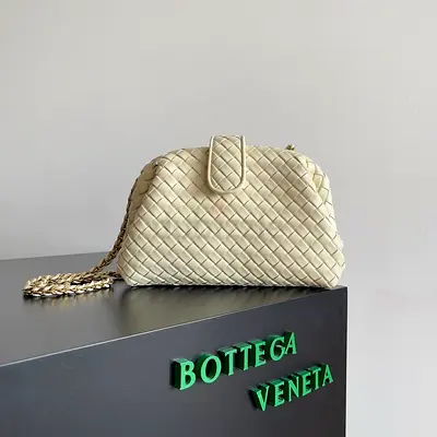 Bottega Veneta Small Lauren 1980 Bag in White Intrecciato Lambskin