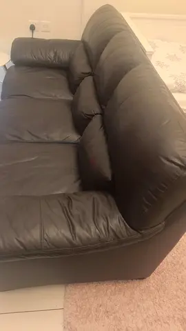 Brown Leather 3-Seater Sofa in Good Used Condition