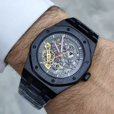 Audemars Piguet Royal Oak Skeleton Black Ceramic Watch - Mens Atometic mastar original box