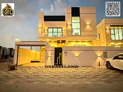For sale: Modern villa with 5 master bedrooms, stone facade, in Al Zahia. Freehold ownership. Price