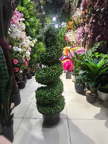 Premium Artificial Spiral Topiary Boxwood Tree. Elegant Indoor/Outdoor Decor
