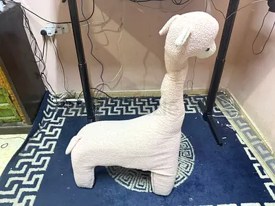 Plush lamb/llama stuffed toy - soft and cuddly sit bench for kids worth 1500