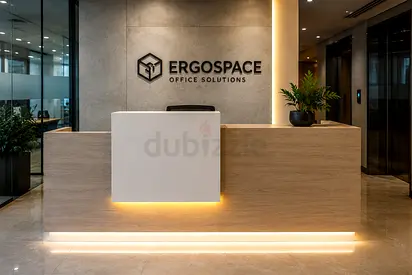 Wood Texture Reception Desk Dubai | Modern Reception Counter UAE