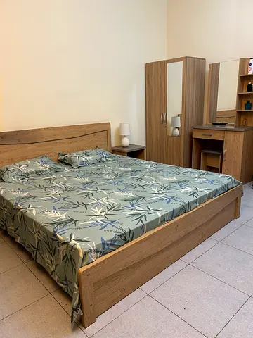 Wooden King Bed with Mattress, Matching Wardrobe and 2 Nightstands - Immaculate Condition