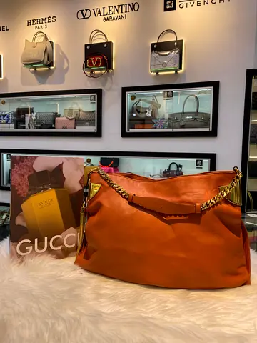 Gucci Burnt Orange Leather Large Gucci 1970 Shoulder Bag (Authentic/PreOwned)