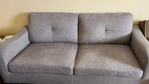 Grey 2-Seater Fabric Sofa - Good Condition