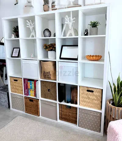 IKEA KALLAX 182x182 cm White Shelving Unit - 25 Cubes