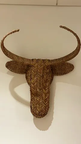 Handwoven Decorative Bull Head Wall Art