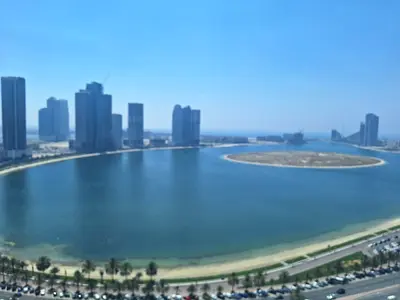 Three bedrooms and a living room for annual rent in Sharjah, Al Taawun | Free air conditioning | Pa