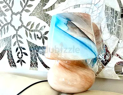 Beautiful glittering Home Center Modern Swirl Glass Mushroom Lamp