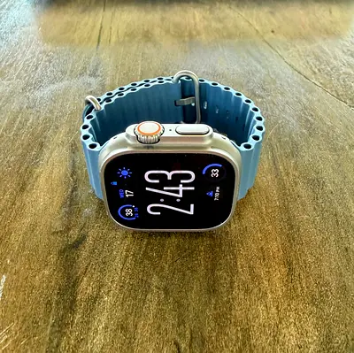 Watch Ultra 3 GPS + Cellular 49mm (Middle East Version) Natural Titanium Case With Anchor Blue Ocean