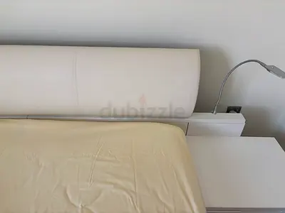 Queen size bed with built in light