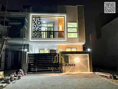 Direct from the owner, including all ownership fees: a villa in one of Ajman's most luxurious villas, built and finished to a super deluxe standard, w