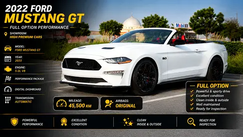 Ford Mustang GT Premium Convertible 2022 | American Specs | Low Mileage |