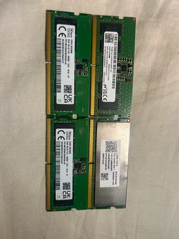 Lot of 4 x DDR5 SODIMM Laptop RAM modules (8GB 5600Mhz)