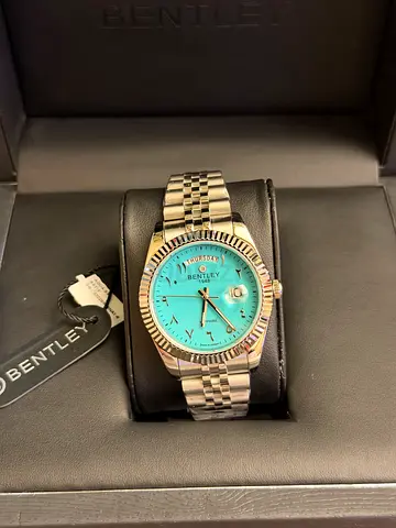 Bentley automatic watch with turquoise dial - like new
