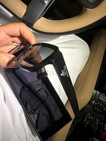Prada oversized rectangular black sunglasses with case