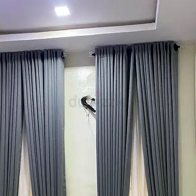 Pair of Grey Blackout Curtains (Ready to Hang)