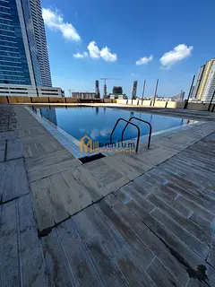 Full floor for rent in Al Mamzar, luxury tower, direct lake view, 8000 sqft, ideal for major investm