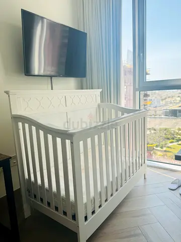 Classic White Wooden Baby Crib