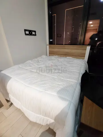Queen Bed Frame with Headboard and Mattress - Good Condition