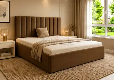 Brend New fabric wooden King size 180x200 Bed with Madical Matress Available