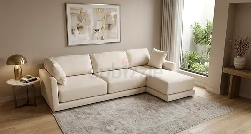 CrateBarrel L Shape Sofa Beige Excellent Condition