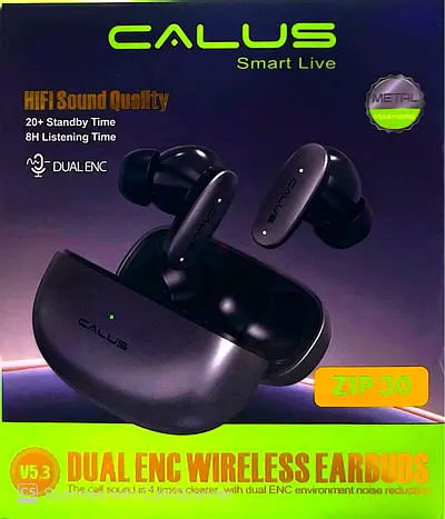 My Calus ZIP30 Dual ENC Wireless Earbuds - Black (Good Working Condition)