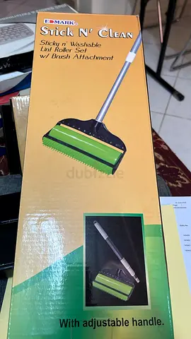 Stick N Clean Sticky  Washable Lint Roller Set with Brush Attachment
