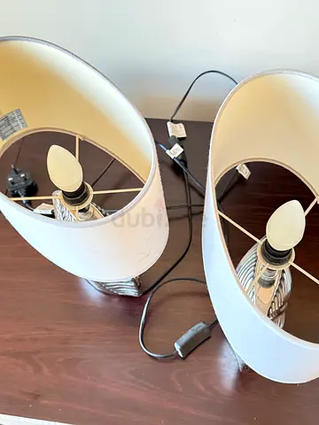 6  table lamps with white shades