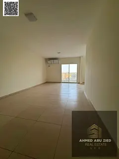 Brand new 3BR apartment in Al Majaz 2 on Al Wahda St, 3 bathrooms, open-view balcony, split AC, AED
