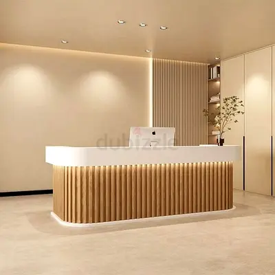Modern Fluted Reception Desk