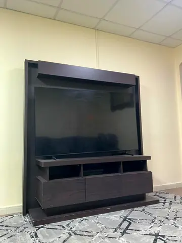 Dark Wood Entertainment Center / TV Unit with Storage