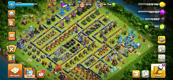 Clash of Clans account with high-level village (screenshots included).    Account for sale